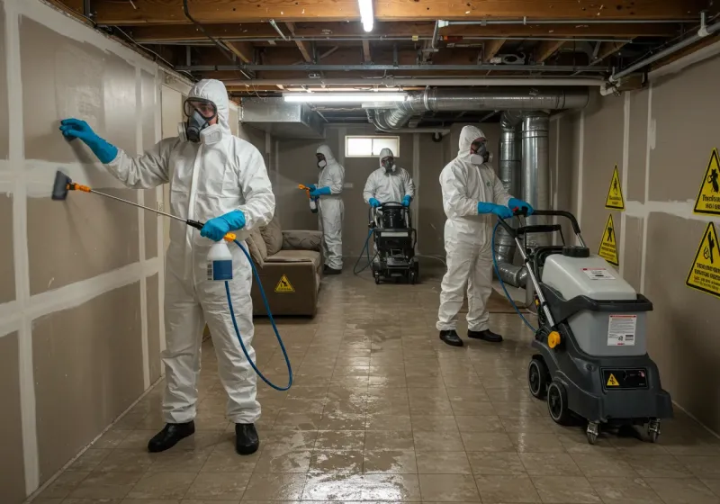 Basement Moisture Removal and Structural Drying process in Fairview Park, OH